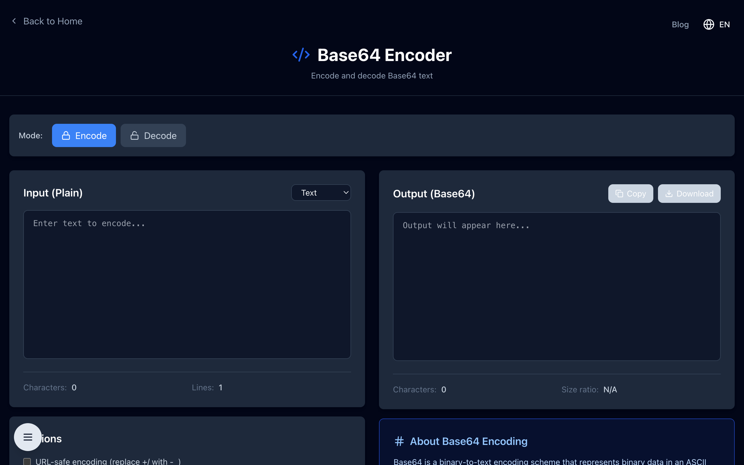 Base64 Encoder and Decoder on TheDailyUtils