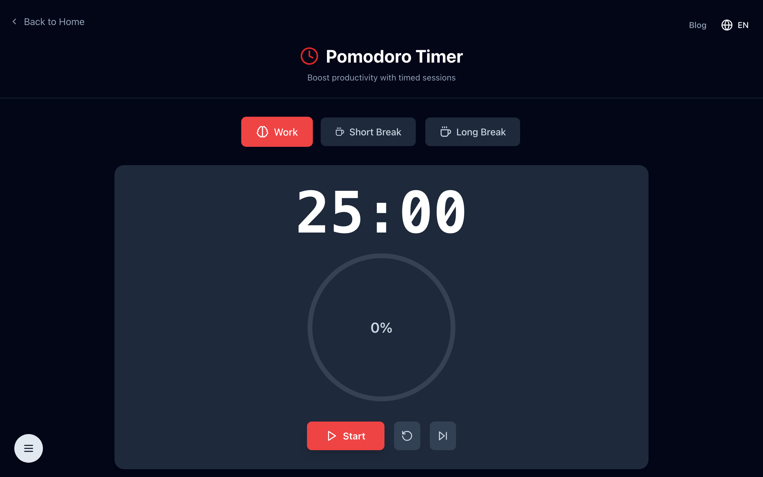 Pomodoro Timer on TheDailyUtils